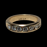 14K Yellow Gold Channel Set Diamond Ring Size 6.5