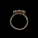 10K Yellow Gold Three Opal Row Ring Size 7