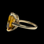 10K Yellow Gold & Synthetic Yellow Sapphire Cocktail Ring Size 5 1/4