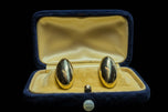 14K Yellow Gold Hollow Omega Back Oval Earrings