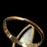 10K Yellow Gold Tall Marquise Cut Hematite Ring Size 4 3/4