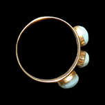 14K Yellow Gold Triple Larimar Wide Band Ring Size 7 1/4