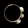 14K Yellow Gold Triple Larimar Wide Band Ring Size 7 1/4