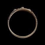 Antique 10K Yellow Gold Seed Pearl Etched Ring Size 7 1/2