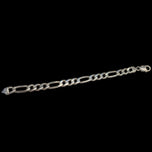 Sterling Silver Italian Figaro Link Chain Bracelet 9.5mm
