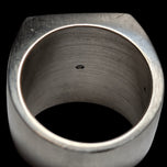 Diesel "Only the Brave" Stamped Silver Designer Signet Ring Size 8 1/4
