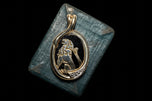 10K Yellow Gold Onyx & Diamond Lion / Leo Astrology / Zodiac Pendant