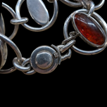 Sterling Silver Niels Erik FROM Amber Cabochon Bracelet Danish Design MCM Denmark