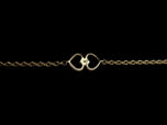 10K Yellow Gold Chain Link Bracelet with Hearts & Diamond