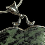 Ruby Zoisite (Anyolite) Turtle on Heart Leaf Necklace Sterling