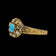 15 CT Gold Turquoise and Seed Pearl Antique Victorian Georgian Scroll Work Ring