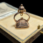 Antique Victorian 9K Rose Gold & Agate Monogrammed Watch Fob / Pendant "CM" (?)