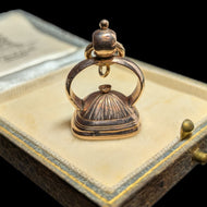 Antique Victorian 9K Rose Gold & Agate Monogrammed Watch Fob / Pendant "CM" (?)