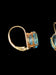 10K Yellow Gold Blue Topaz Lever Back Earrings