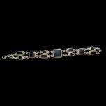 Sterling Silver Black Onyx Panel Link / Gate Bracelet