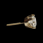 14K Yellow Gold Diamond Solitaire Stud Earrings 1.54 CT Total Weight Screw Backs