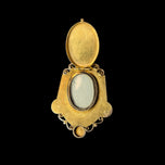 10K Yellow Gold Victorian Era Etruscan Revival Left Facing Cameo Locket / Pendant / Mourning Piece