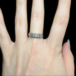 14K White & Yellow Gold Double Row Tension / Bar Set Diamond Band Size 6 1/2