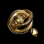 Antique 9K Gold & Citrine Victorian Era Love Knot Brooch