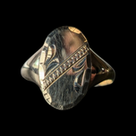 10K Yellow Gold Engraved Signed Style Ring Size 6 1/2