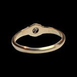 Victorian 10K Yellow Gold Belcher-Set Diamond Solitaire Ring Size 5