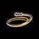 18K Yellow Gold Three Diamond Bypass Ring - Tiffany Snake Ring Inspired Size 4 3/4