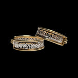 10K Yellow & White Gold Two Tone Open Work Celtic Knot Hoop Earrings by SCJ