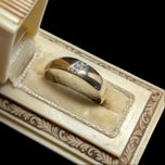 10K Yellow Gold Stacked Triple Diamond Band Size 5 1/2