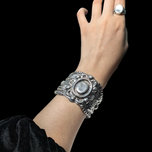 Vintage Sterling Large Silver Cuff Bracelet Mexico Signed