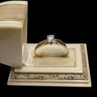 14K Yellow Gold 0.18 CT Diamond Solitaire Ring Size 9 1/2