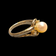 14K Yellow Gold Cultured Pearl & Diamond JWD / Birks Ring Size 6