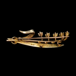 9K Gold and Seed Pearls Lily of the Valley Brooch