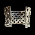 Sterling Silver Basket Weave / Lattice Cuff Bracelet