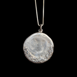 Antique Sterling Silver Floral Pendant Necklace