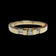 14K Yellow Gold Diamond Solitaire Ring / Band with Baguette Cut Diamond Shoulder Size 7 3/4