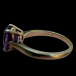 10K Yellow Gold Vintage Amethyst Solitaire Ring