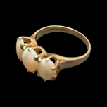 10K Yellow Gold Triple Opal Ring Size 6.5