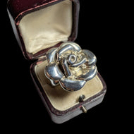 Sterling Silver Bat Ami Israel Electroform Flower Statement Ring Size 5