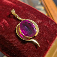14K Yellow Gold & Purple Sapphire Pendant