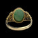 14K Yellow Gold Jadeite Cabochon Filigree Ring Size 8 3/4