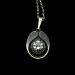 Sterling Silver Karl Laine for Finnfeelings Rock Crystal MCM Necklace Modernist