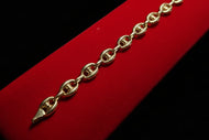 10K Yellow Gold Puffy Gucci Link / Mariner / Anchor Bracelet 7mm
