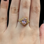 10K Yellow Gold and Pink Cubic Zirconia Ring Size 6.5