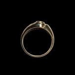10K Yellow Gold Bezel Set Garnet & Diamond Ring Size 8 1/4 - Unisex