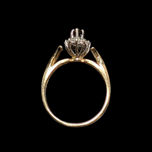 14K Yellow Gold Marquise Cut Sapphire and Diamond Halo Ring Size 3 1/2