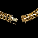 10K Yellow Gold Double Curb Link Italy Chain Bracelet