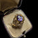 14K Yellow Gold Open Work / Filigree Amethyst Ring Size 6