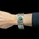 Sterling Silver & Jade Cabochon Panel Link Bracelet - Modernist MCM