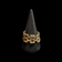 14K Yellow Gold Panther Link / Gear Ring Size 9 1/4