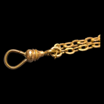 Antique Victorian Gold Filled Slider Watch Fob Chain with Dog Clip & Seed Pearls 48"